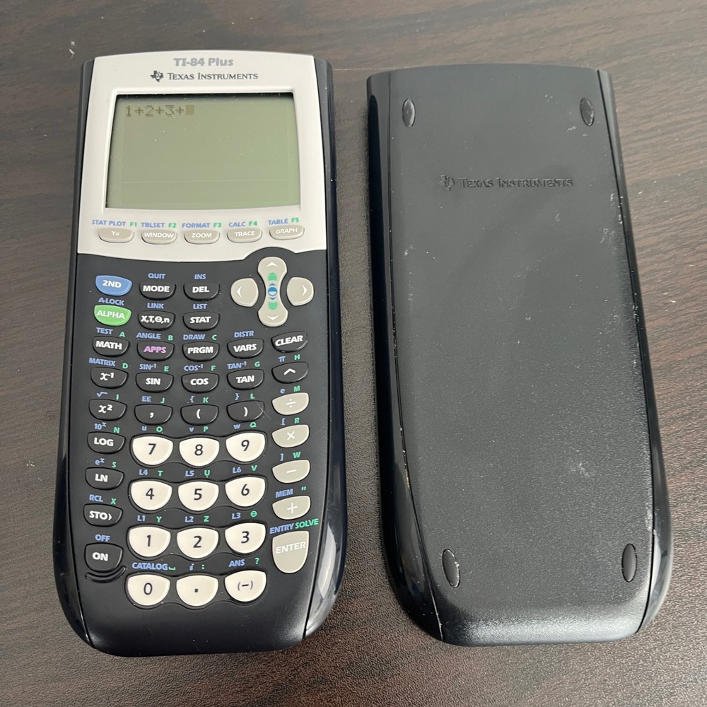 Texas Instruments TI-84 Plus Graphing Calculator Black Silver School Math SAT